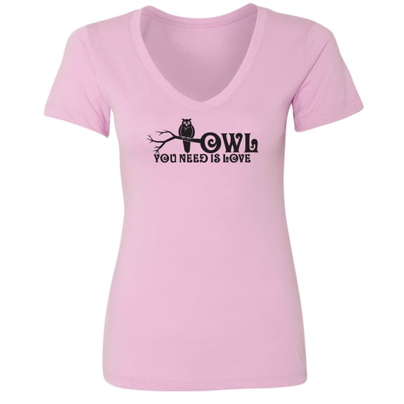 Owl You Need Is Love Womens V-Neck Tee