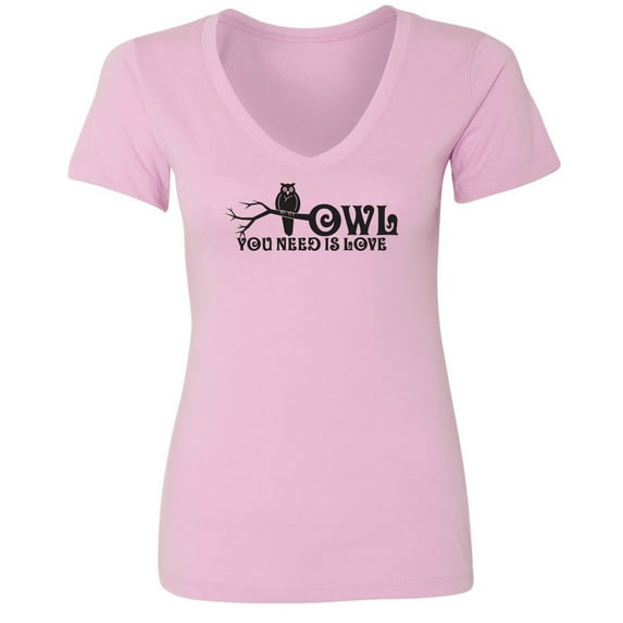 Owl You Need Is Love Womens V-Neck Tee