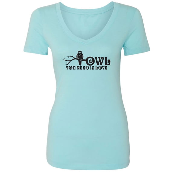Owl You Need Is Love Womens V-Neck Tee
