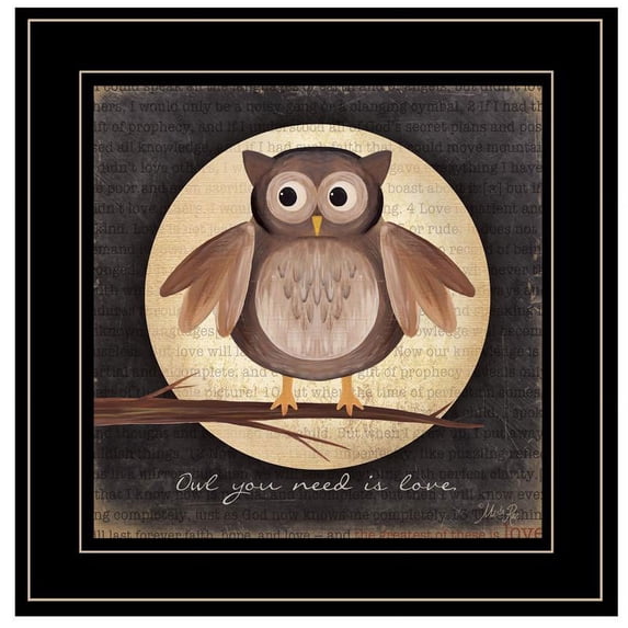 TrendyDecor4U Owl You Need Is Love By Marla Rae Framed Print MA713-704G