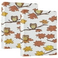 thumbnail image 1 of Owl and Falling Leaves 12.4x10.6in PVC Round Ring Binders, 2-Pack, D-Ring 3-Hole, Metal Clip, 1 of 10