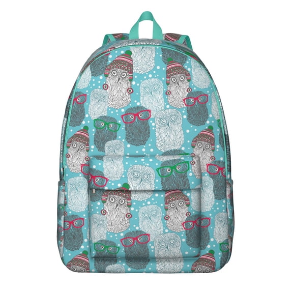 Owl and Forest Pattern Backpack – Cute Cartoon Big Eyes Owl Bookbag for Outdoor Use and School