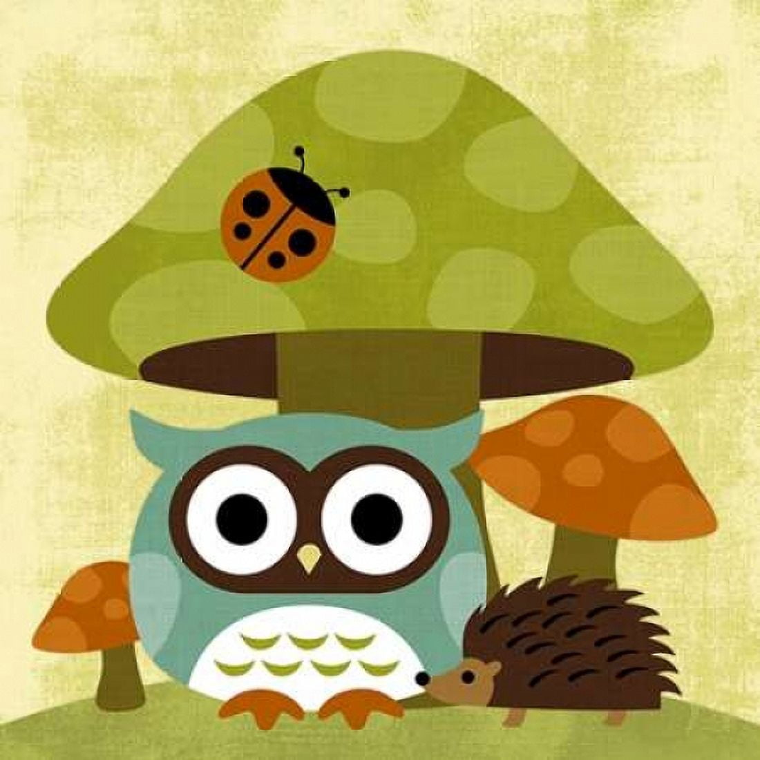 Owl and Hedgehog Canvas Art - Nancy Lee (24 x 24)