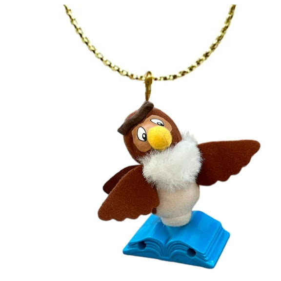 Owl from Winnie the Pooh Siting on Blue Book Plush 3 Ornament Figure Figurine Rare New