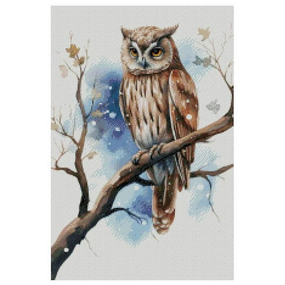 Owl in Snow Counted Cross Stitch Kits, 14xount,150x220 Stitch, 26x40cm Cotton Counted owl Cross Stitch kit