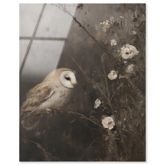Owl in the Shadows I Acrylic Vintage Wall Decor by Art Remedy, Ready to Hang, 16 x 20