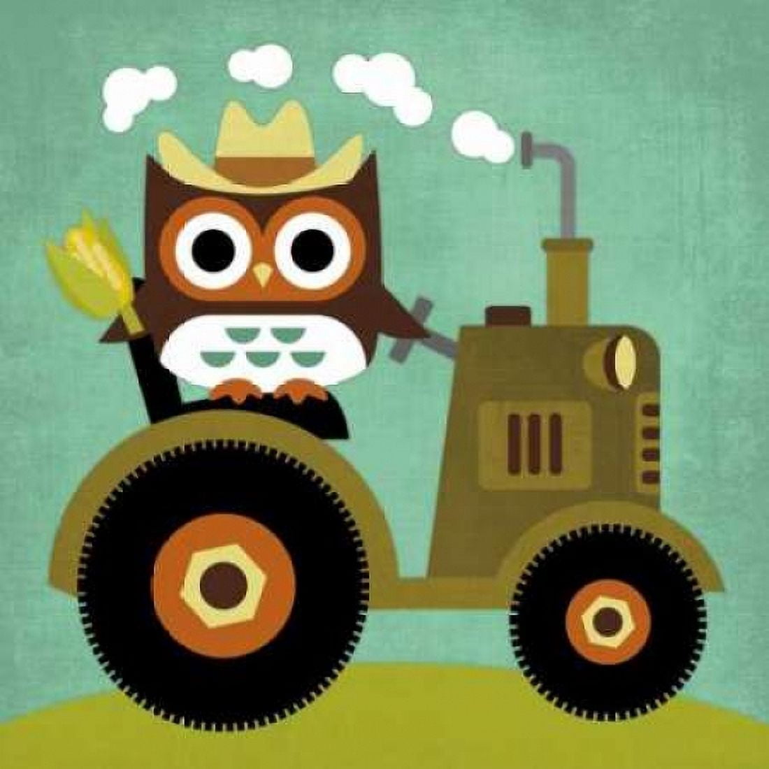 Owl on Tractor Canvas Art - Nancy Lee (24 x 24)