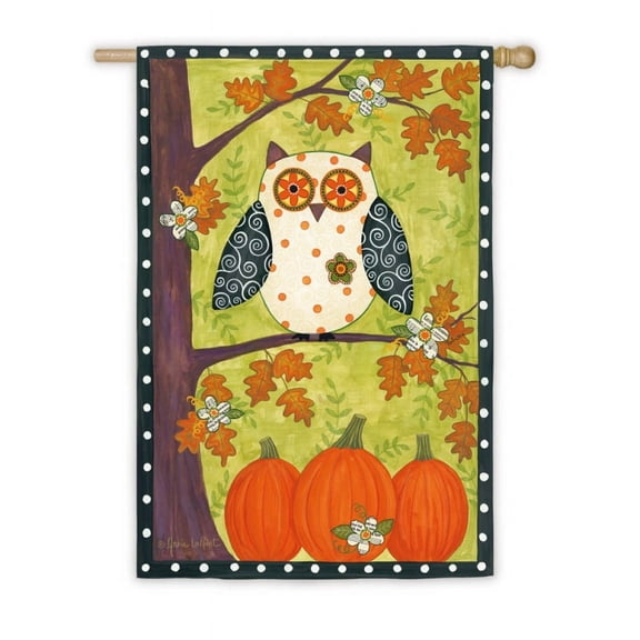 Owl on Tree Flag