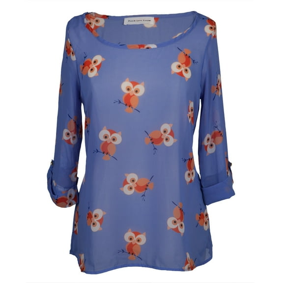 Owl on a Branch All-Over Women's Blouse - Large