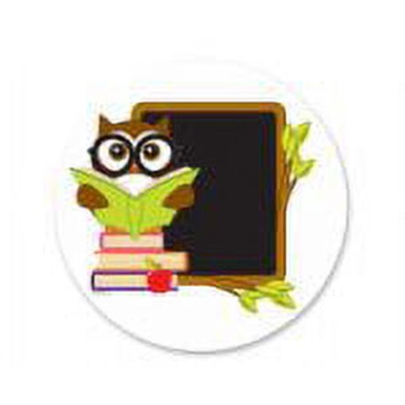 Owl w/ Blackboard 7inch Round Edible Photo Image Cake Decoration