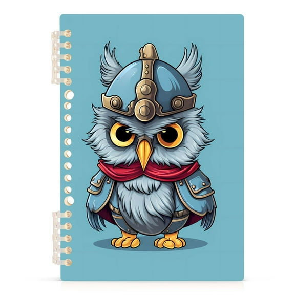 Owl with Hat Spiral Journal Notebook College Ruled Notebook 8.3" x 5.7" A5 Lined Thick Paper Page