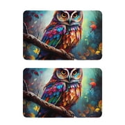 Owl with Leaves Fridge Magnetic Sticker Refrigerator Magnets Kitchen Dishwasher Office Home Cabinet Decorative