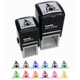 thumbnail image 1 of Owl with Witch Hat on Broom Halloween Self-Inking Rubber Stamp Ink Stamper - Purple Ink - Small 1 Inch, 1 of 7