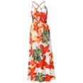thumbnail image 1 of Owlce Women summer boho floral dress criss cross halter sleepveless pleated maxi long dress backless flowy dress beachwear, 1 of 8