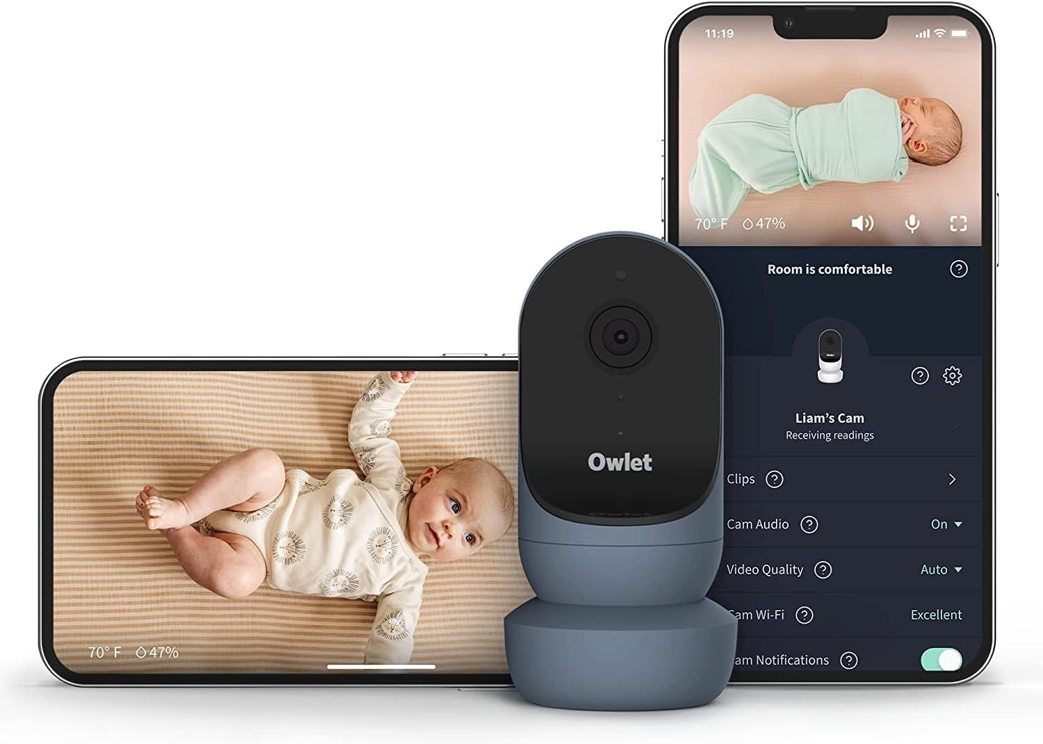 Owlet Cam 2 Smart Baby Monitor HD Video Cam Encrypted WiFi Temp Nightvision 2 Way Talk Sleepy Sage