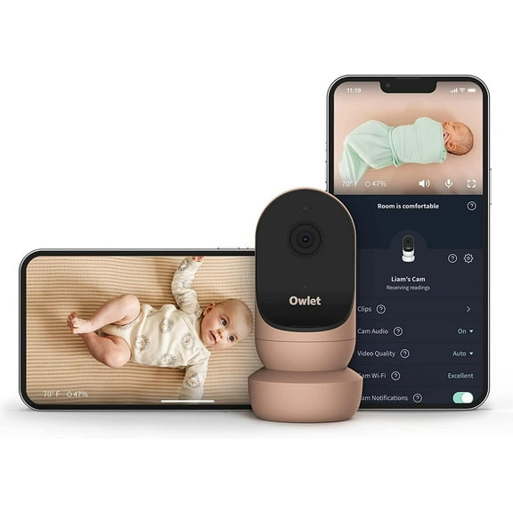 Owlet Cam 2 Smart Baby Monitor - HD Video Cam, Encrypted WiFi, Temp, Nightvision, 2-Way Talk-Dusty Rose