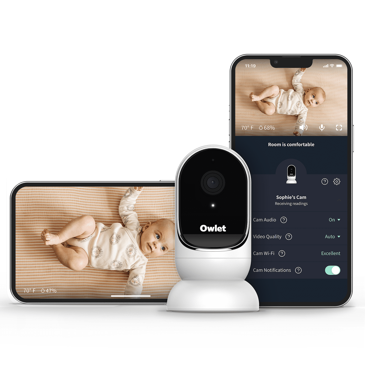 Owlet - Smart Portable Video Baby Monitor - Video Camera, Encrypted WiFi, Humidity, Room Night Vision & 2-Way Talk - Walmart.com