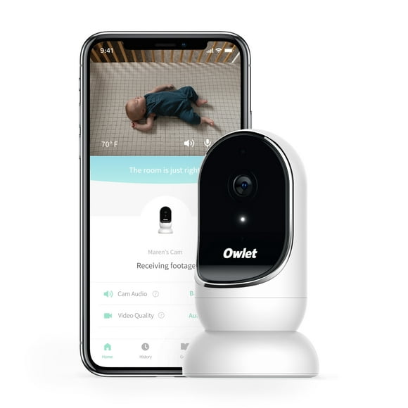 Owlet Cam - Smart Portable Video Baby Monitor - HD Video Camera, Encrypted WiFi, Humidity, Room Temp, Night Vision & 2-Way Talk