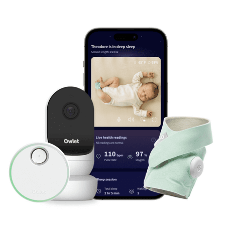 Owlet Dream Duo 2 Smart Baby Monitor: FDA-Cleared Dream Sock plus Cam 2 HD WiFi Video - Mint