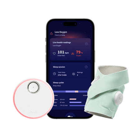 Owlet - Dream Sock FDA-Cleared Smart Baby Monitor with Live Health Readings and Notifications - Mint