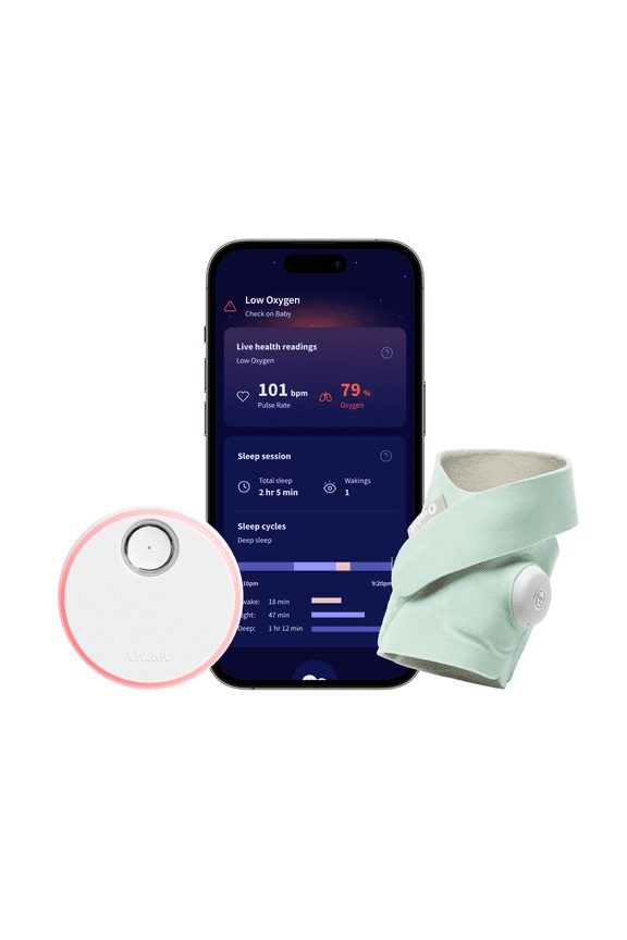 Dream Sock – Smart Wearable Baby Monitor | Tracks Oxygen & Pulse Rate | Live Health Alerts, Sleep Insights & App Integration - Mint