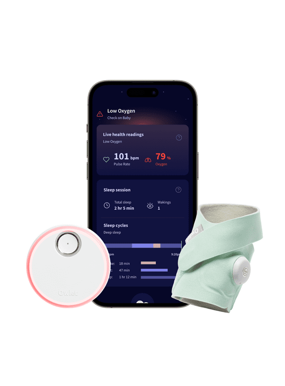 Owlet Dream Sock® - FDA-Cleared Smart Baby Monitor with Live Health Readings & Notifications - Mint