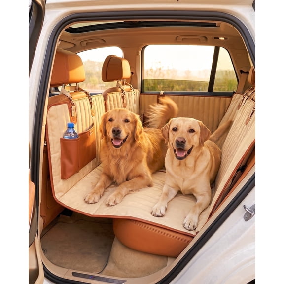 Owleys Dog Car Seat Cover for Back Seat, SUV Foldable Hammock for Pets
