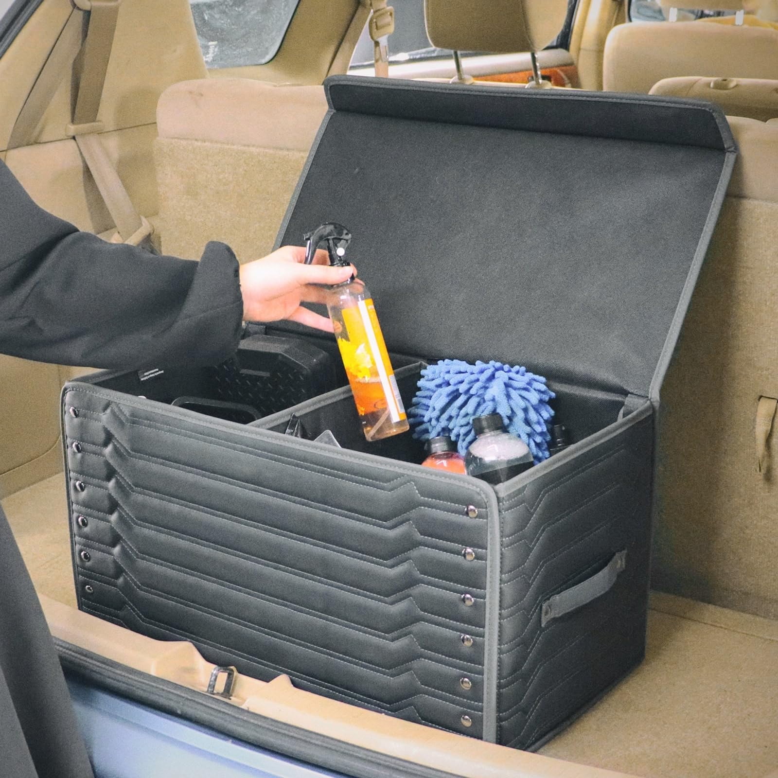 Owleys Premium Foldable Trunk Organizer for SUV Car Trunk Storage Organizer Car Trunk Organizer SUV Car Box Organizer Trunk SUV Cargo