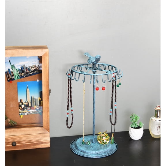 Owlgift Bird Rotating Turquoise Necklace Holder Bracelet Stand/Jewelry Organizer/Jewelry Tree