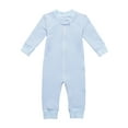 thumbnail image 1 of Owlivia Organic Cotton Baby Boy Girl Zip up Sleep N Play, Footless, Long Sleeve(0-3Months, Blue), 1 of 2