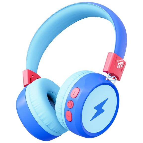 Owliwise Kids Bluetooth Headphones, 74/85dB Volume Limited, 60H Playtime, Built-in Mic, Bluetooth 5.4, Fast Charging, Foldable Toddler Wireless Over-Ear with AUX Cord, for Phone/Tablet/Airplane,Blue