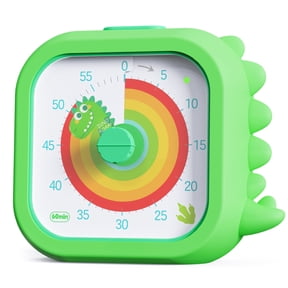 Owliwise Dinosaur Visual Timer for Kids, 60 Minute Silent Countdown Timer, Rainbow Disk Pomodoro Time Management Tool for Classroom, Home Study, Kids Desk, Office and Meetings