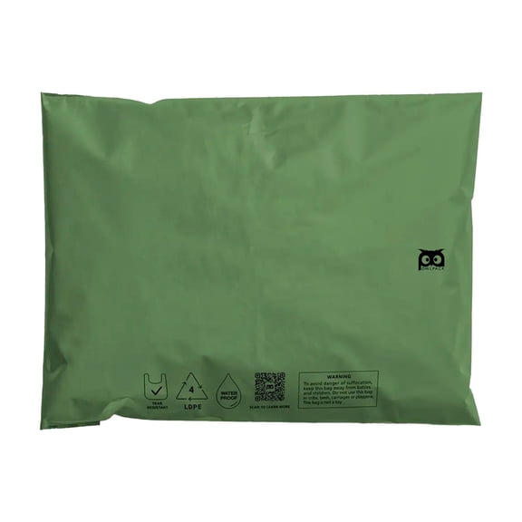 Owlpack Eco Friendly 2 MIL Plain Green Recycled Mailers (9" x 12", pack of 500)