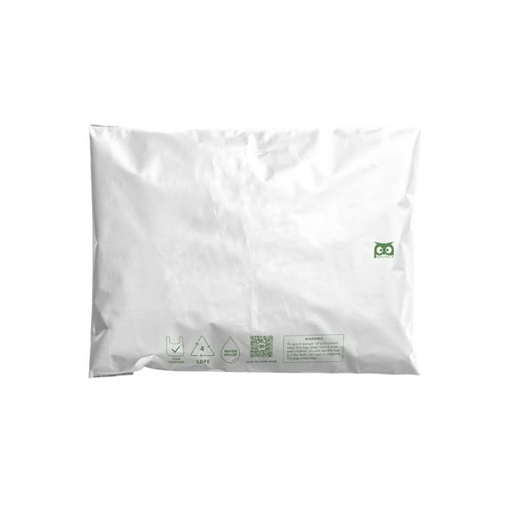 Owlpack Eco Friendly 2 MIL Plain White Recycled Mailers (9" x 12", pack of 1000)
