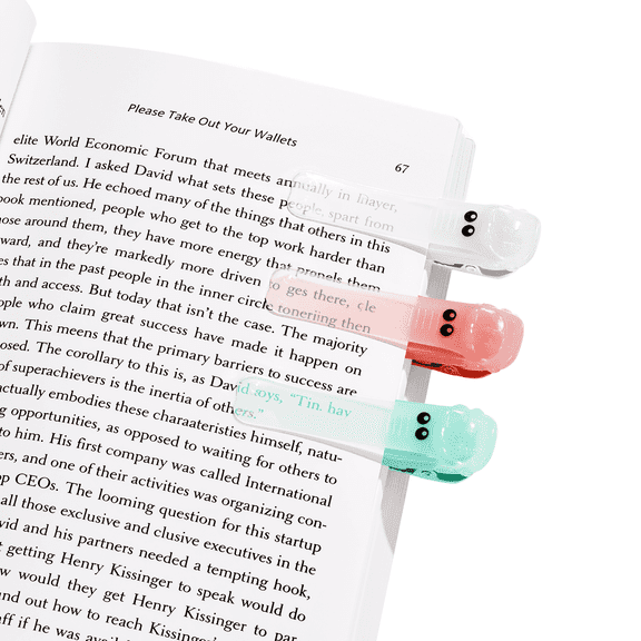 Owlprince 3pcs Automatic Bookmark for Women Men, Silicone Book Marks for Reading, Cute Book Page Holder Clip Bookish Gifts for Teachers Book Lovers