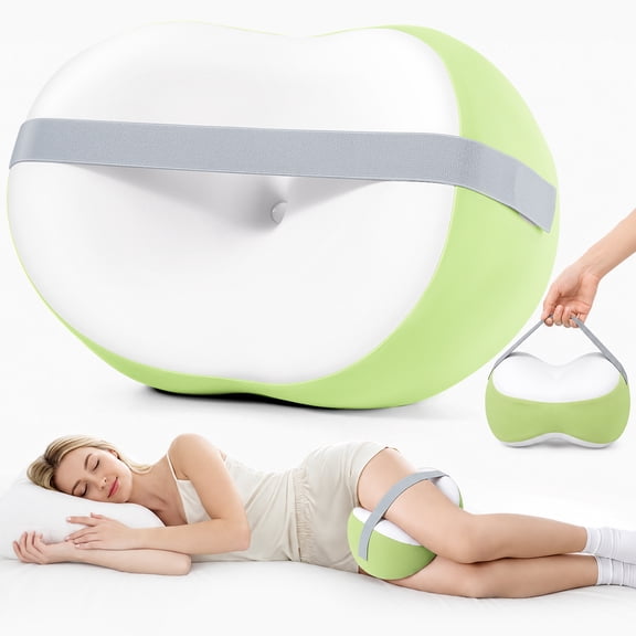 Owlprince Knee Pillow for Side Sleepers, Memory Foam Leg Positioner Wedge Pillow Cooling for Sciatica Knee Back Leg Hip Pain Relief, Green
