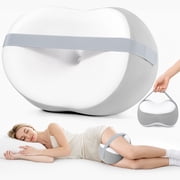 Owlprince Knee Pillow for Side Sleepers, Memory Foam Leg Positioner Wedge Pillow Cooling for Sciatica Knee Back Leg Hip Pain Relief, Gray