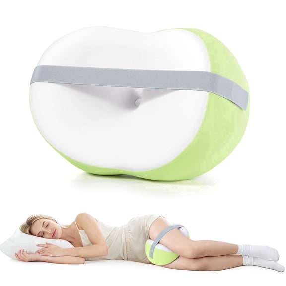Owlprince Memory Foam Knee Pillow for Side Sleepers, Leg Pillow with Strap, Ergonomic Orthopedic Pillow for Knee, Leg and Sciatica Pain Relief, Ideal for Pregnant Women and Seniors - Green