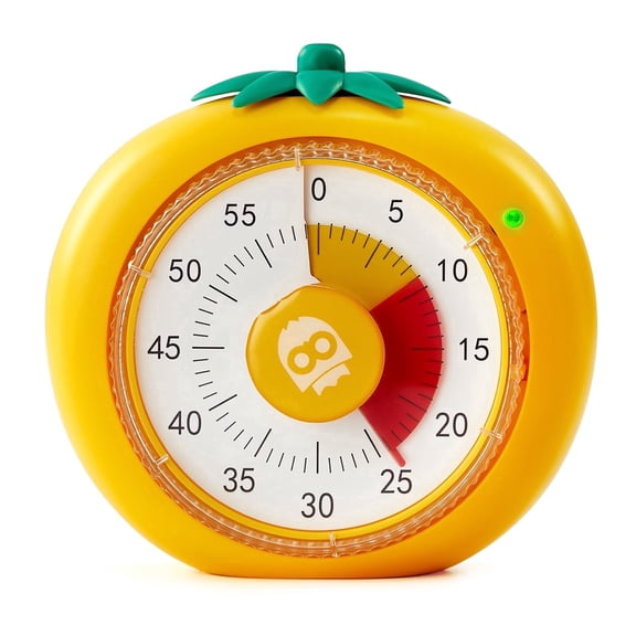 Owlprince Visual Timer Tomato Countdown Timer, 60-Minute Pomodoro Timer, Freestanding Magnetic Analog Timer for Kitchen, Cooking, Classroom, Office - Yellow
