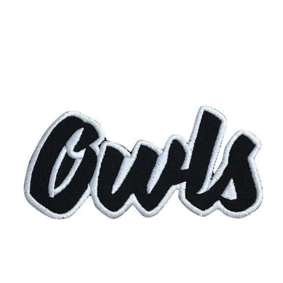 Owls - Black/White - Team Mascot - Words/Names - Iron on Applique/Embroidered Patch