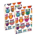 thumbnail image 1 of Owls Cartoon Ring Binder Notebook Journey Note Diary College Ruled Spiral Notebook Study Loose Leaf Paper A5 60 Pages, 1 of 8