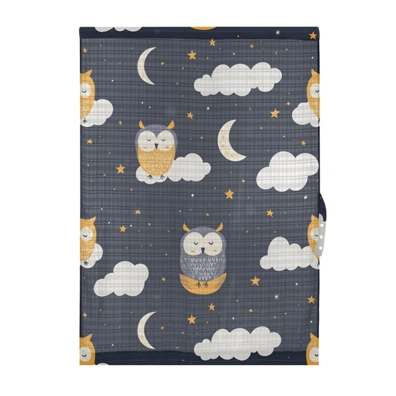 Owls Clouds Pattern Door Curtain Sheer Privacy Light Filtering Window Panel 1 Panel 54x72 Inch