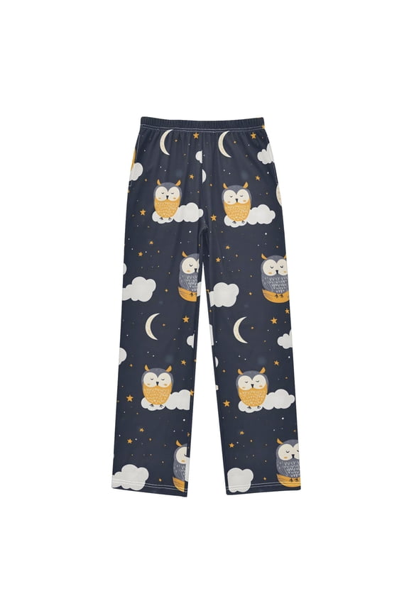 Owls Clouds Pattern Pajama Pants Soft Lightweight Lounge Pants Bottoms Sleep Pants Warm Comfy