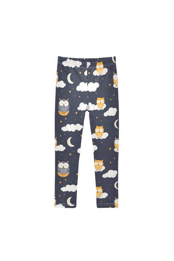 Owls Clouds Printed Leggings Yoga Pants for in 4t to 10t
