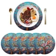 thumbnail image 1 of Owls Colorful Trees Black Round Placemats Plate Mats 15 Inch Non-Slip Heat Resistant Washable PVC Set Indoor for Kitchen Dining Table 6PCs, 1 of 6