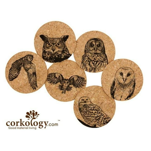 Owls Cork Coaster Sets
