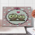thumbnail image 1 of Owls Cutting Board, Owl Couple on Tree Branch Floral Wreath Celebrations Cheerful Art, Decorative Tempered Glass Cutting and Serving Board, Large Size, Coral Brown Pale Yellow, by Ambesonne, 1 of 5