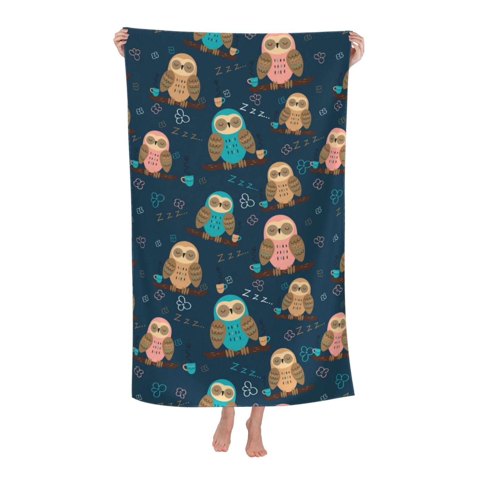 Owls Dream Bath Towels for Men Women Soft Absorbent Microfiber Quick