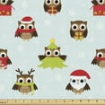 thumbnail image 1 of Ambesonne Owls Fabric by the Yard Upholstery, Christmas Time Pine Tree Birds, 2 Yards, Multicolor, 1 of 4