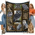 thumbnail image 1 of Owls Gifts for Women Men, Owls Print Fleece Throw Blanket, Soft Cozy Flannel Blankets and Throws for Couch Bed Sofa Living Room Decor, Lightweight Warm Plush Blanket for All Season 50" x 60", 1 of 6